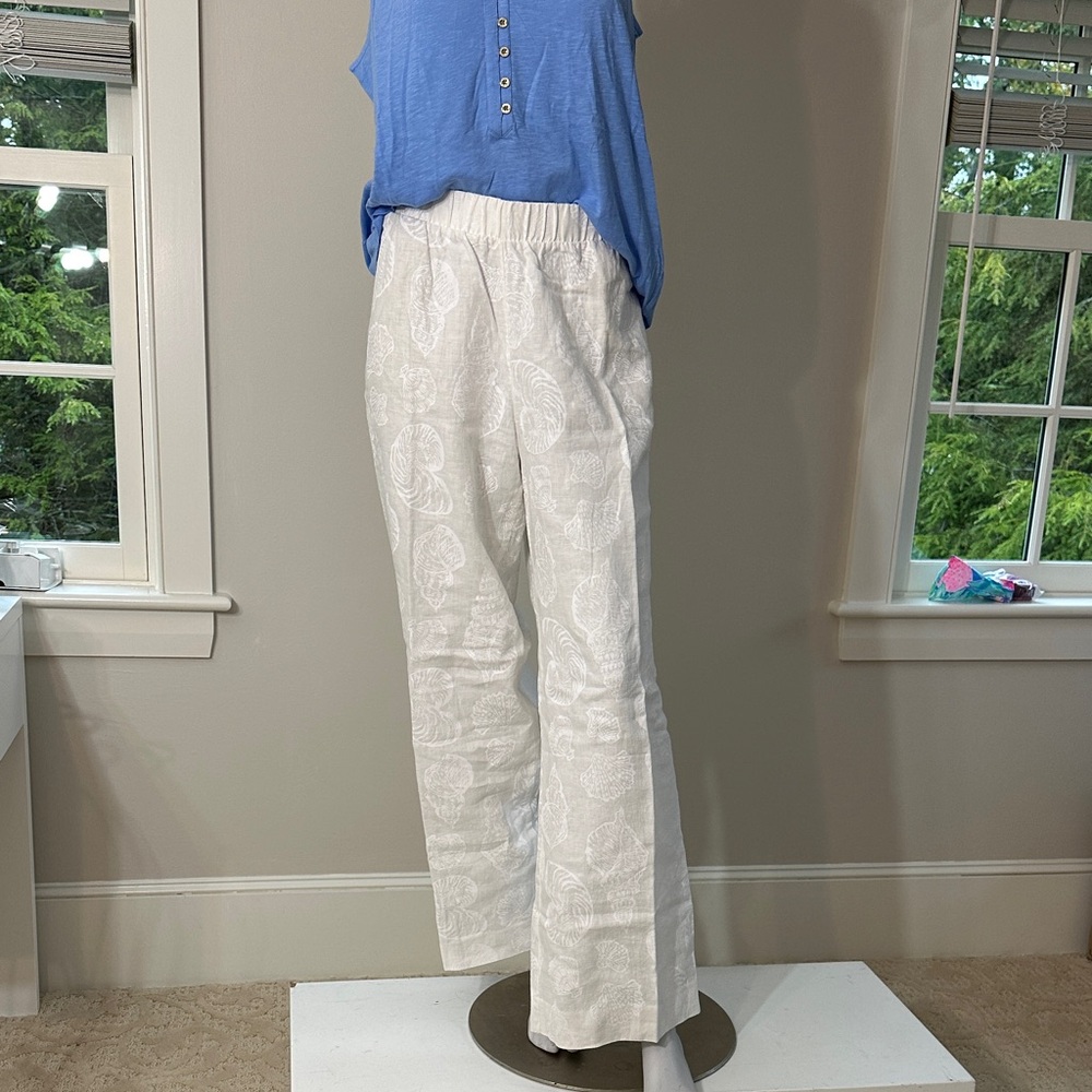 LILLY PULITZER 
31' Daylen Linen Palazzo Pants NWT retails $148.00 MEDIUM white